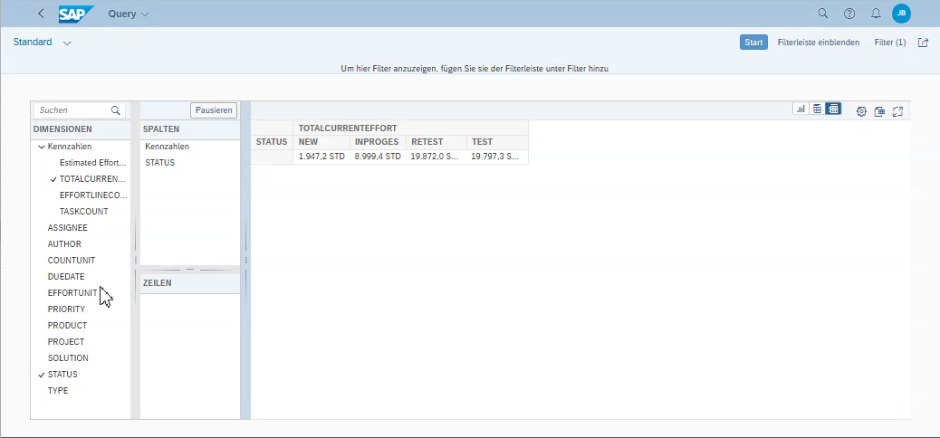 Query in WebDynpro Query Anzeige