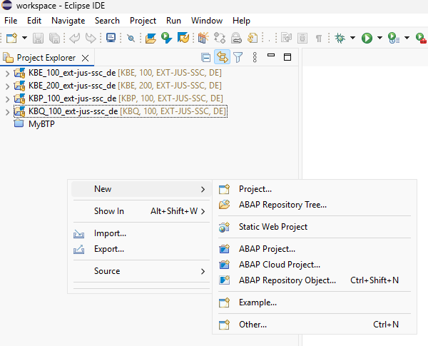 ABAP Project anlegen